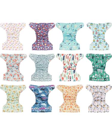 Littles and Bloomz Baby Reusable Pocket Cloth Diaper Standard Popper 12 Nappies FLP2-1202 - Buy Online on GoSupps.com