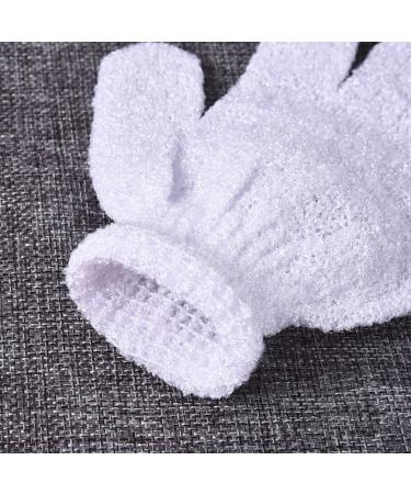 Hotop Dual-sided Exfoliating Shower Gloves - 4 Pairs | Body Bath Scrubs in White - Buy Online on GoSupps.com