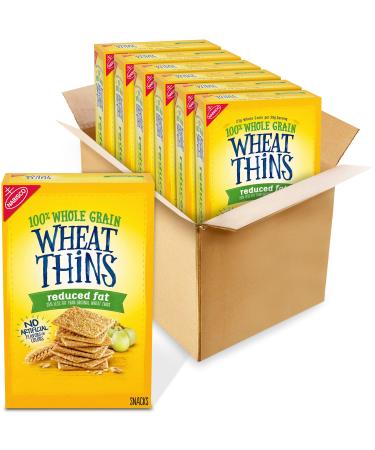 Wheat Thins Reduced Fat Whole Grain Wheat Crackers, 6 - 8.oz Boxes Reduced Fat 8 Ounce (Pack of 6)