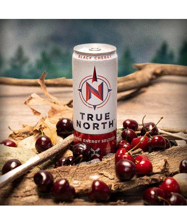 True North Black Cherry Pure Energy Seltzer - 12 Oz (Pack of 12) | Refreshing Energy Drink - Buy Online on GoSupps.com
