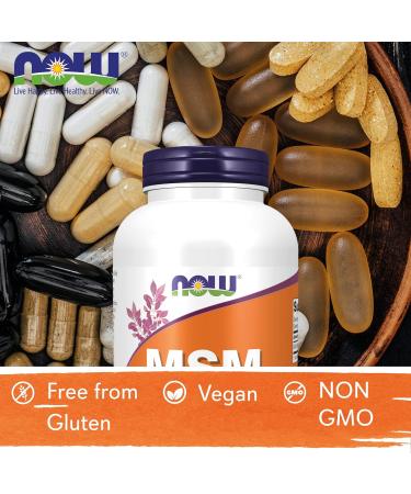 Now Foods MSM 1000mg 240 Vegan Capsules | Lab-Tested Sulphur | Gluten & SOYA Free | Vegetarian - Buy Online on GoSupps.com