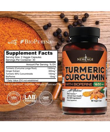 Turmeric Curcumin with Bioperine Capsules - 2 Pack - Joint Health and Inflammatory Support - 95% Standardized Curcuminoids - Non-GMO, Gluten Free - Buy Online on GoSupps.com
