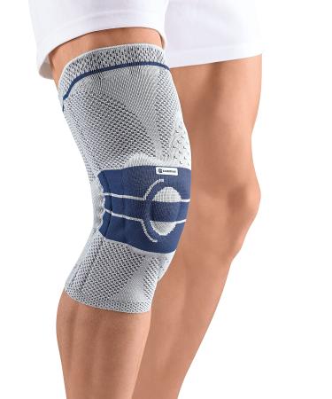 Bauerfeind GenuTrain A3 Right Knee Support - Breathable Knit Compression Knee Brace to Relieve Pain and Swelling from osteoarthritis  ACL Injury  Meniscus Tear  Medical Grade Knee Sleeve Titanium Size 5 - Right