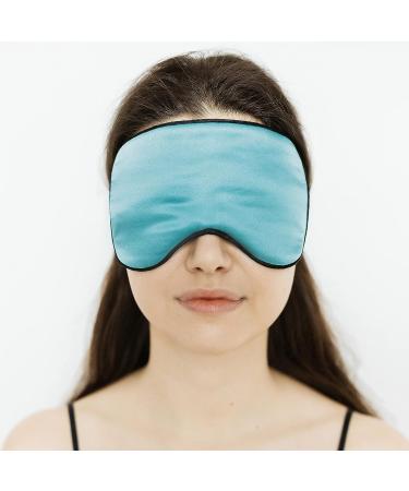 Silk Sleep Mask for Women and Men - Adjustable Non-Slip Strap - Comfortable Cooling Eye Mask - Light Blocking - Turquoise - Buy Online on GoSupps.com