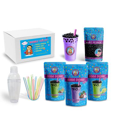 HONEYDEW, TARO, GREEN TEA MATCHA LATTE - D.I.Y. Jumbo Boba / Bubbles Tea Kit / Gift Box by Buddha Bubbles Boba