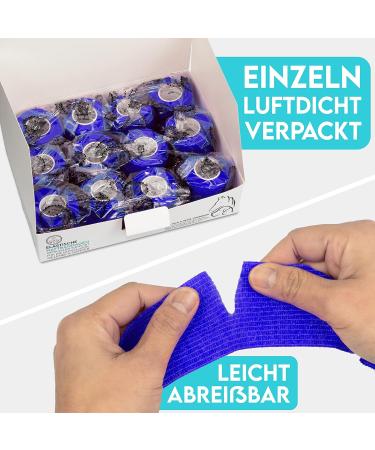 Hund ist K nig Self-Adhesive Elastic Bandage 12x4.7m - Versatile Adhesive Bandage for Humans & Animals | 12 Rolls (5cm x 4.7m) - Blue - Buy Online on GoSupps.com