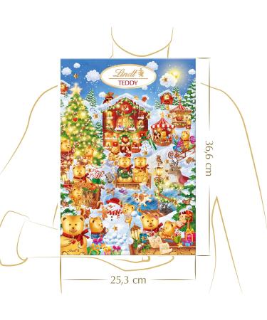 Lindt - TEDDY Advent Calendar - Assorted Milk and White Chocolates - Ideal for Christmas 211g - Buy Online on GoSupps.com