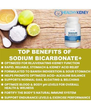 Organic Sodium Bicarbonate Capsules - Alkaline Support for Kidneys & Digestion Immune Boosting Superfoods - 120 Fast-Acting Antacid Caps - Buy Online on GoSupps.com