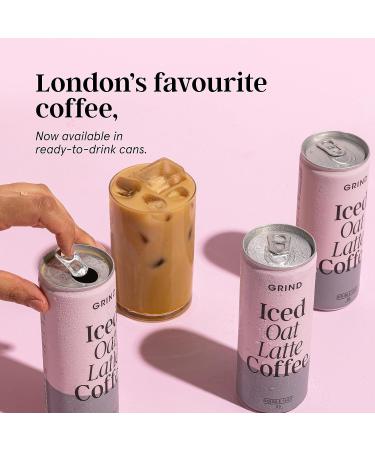 Grind Iced Coffee Oat Latte Ready-To-Drink Cold Brew Coffee 12 x 250ml Refreshing Medium Roast With A Double Shot of Espresso The Perfect Caffeine Boost Iced Oat Latte 250 ml (Pack of 12) - Buy Online on GoSupps.com