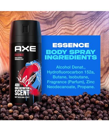 AXE Body Spray Deodorant for Long Lasting Odor Protection Essence Black Pepper & Cedarwood Men's Deodorant Formulated Without Aluminum 4 Ounce (Pack of 4) - Buy Online on GoSupps.com