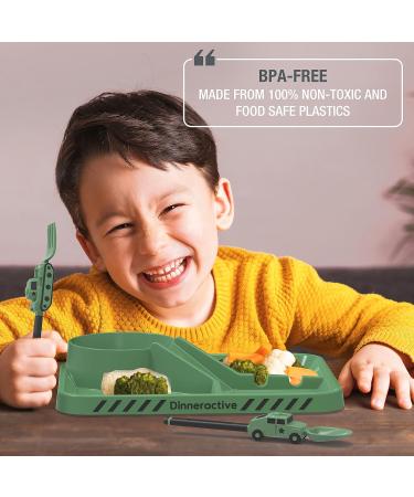 Dinneractive Kids Utensil Set - Green Army Themed Fork and Spoon for Toddlers - 2-Piece Set - Buy Online on GoSupps.com