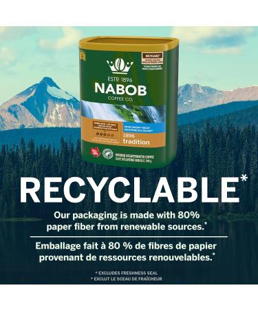 Nabob Medium Roast Swiss Water Decaf 1896 Tradition Ground Coffee 340g Canister - Buy Online on GoSupps.com