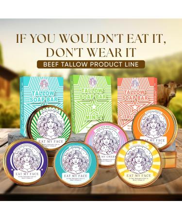 Eat My Face Grass-Fed Tallow Night Cream & 2-Pack Soap Bars Bundle Anti-Aging Moisturizer + Citrus & Mint Soap Bars for Face Body & Hands - Buy Online on GoSupps.com