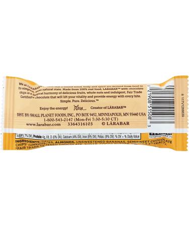 Larabar Banana Chocolate Chip Bar - 1.6 oz | Healthy Snack, Gluten-Free - Buy Online on GoSupps.com