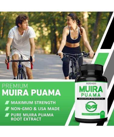 Muira Puama Root Extract 1000mg Capsules for Men and Women - 60 Count - Premium Quality - Gluten Free, Non-GMO, USA Made - Tested for Potency & Purity - Buy Online on GoSupps.com