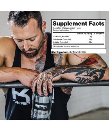 KAGED MUSCLE Fermented BCAA Powder | Vegan, Non-GMO, 72 Servings | Plant-Based Amino Acids for Protein Synthesis - Buy Online on GoSupps.com