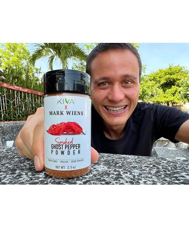 Kiva x MARK WIENS Smoked Ghost Chili Pepper Powder - 2.5 oz | Non GMO, Vegan, Fair Trade - Buy Online on GoSupps.com