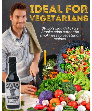 Stubbs Hickory Liquid Smoke for Cooking (148ml x 2) - Vegan Seasoning with Recipe Leaflet | Gluten-Free Liquid Smoke for Flavoring | Perfect for Vegetarians - Buy Online on GoSupps.com