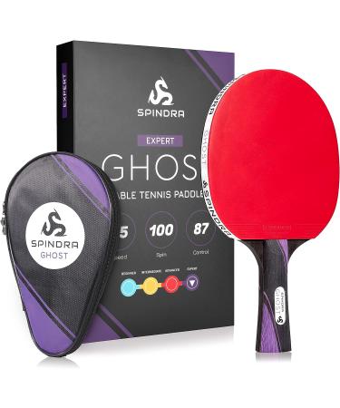 Spindra Ghost Performance Ping Pong Paddle - Dual Offensive Rubber, Durable Carry Case - Expert Table Tennis Racket for Winning Matches - Buy Online on GoSupps.com