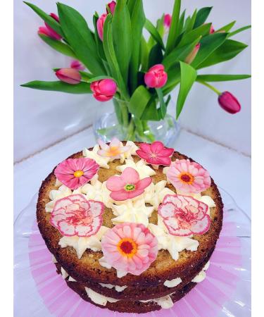 PreCut Gorgeous Pink Flowers Edible Wafer Paper Cupcake Cake Dessert Toppers Birthday Party Wedding Decorations (Flowers) - Buy Online on GoSupps.com
