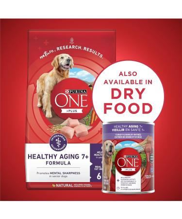 Purina ONE Senior Wet Dog Food Healthy Aging 7+ Turkey & Barley Entree - 368 g Can - Buy Online on GoSupps.com