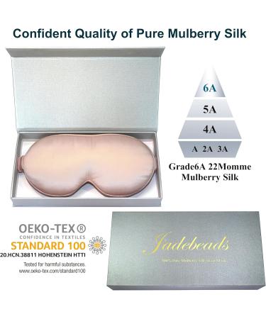 Buy Pure Silk Eyemasks for Women & Men - 3D Contoured Blackout Eye Cover | Jadebeads 100% Mulberry Silk Sleep Mask - Premium Hair & Skin Care - Pink - Buy Online on GoSupps.com