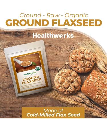 Healthworks Flax Seed Ground Powder- 32 Ounces - Raw Organic Superfood for Protein, Fiber, Omega 3 & Lignan - Ideal for Smoothies, Coffee, Shakes & Oatmeal - Buy Online on GoSupps.com