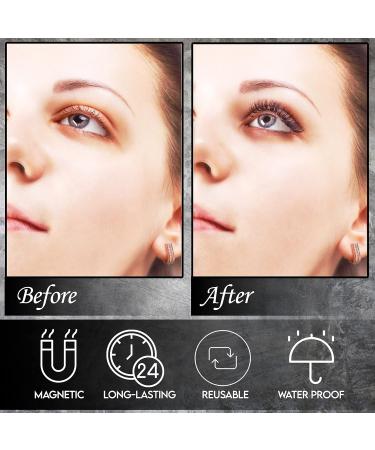Magnetic Eyelashes with Eyeliner Kit - 10 Pairs Waterproof Easy Wear No Glue | Natural Look Applicator Tool - Buy Online on GoSupps.com