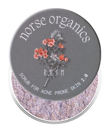 Norse Organics | Scrub For Acne Prone Skin | Natural Exfoliator with Rose Petals Apricot Kernel Rice Flour | Gentle Deep Cleanse for All Skin Types | Men & Women | 3x Weekly Use | 2 oz