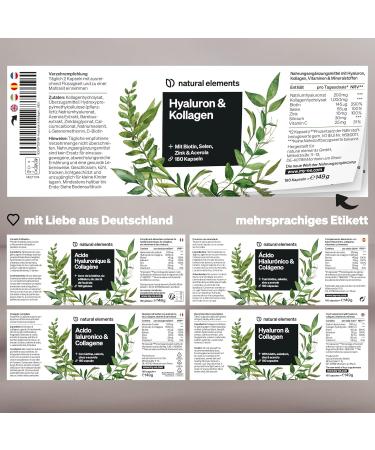 Hyaluronic Acid Collagen Complex - 180 Capsules | Biotin Selenium Zinc & Vitamin C - Lab Tested for Optimal Skin Health - Buy Online on GoSupps.com