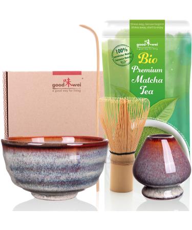 Goodwei Matcha Complete Set including Organic Matcha Tea (Uji) Ceramic 180 ml