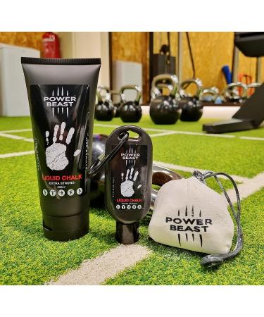 Power Beast Liquid Chalk Combo - 200ml + 50ml, with Chalk Ball - 2.2 oz | Professional Hand Grip for Gym, Weightlifting, Rock Climbing, Crossfit | Liquid Sports Chalk for Gymnastics, Powerlifting, Pole Dance - Buy Online on GoSupps.com