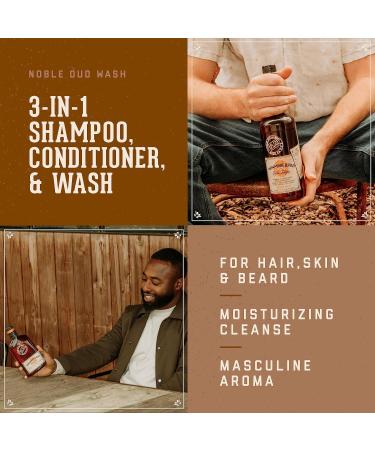 18.21 Man Made Original Noble Oud 3-in-1 Shower Gel Shampoo & Conditioner for Men - Hydrating Strengthening for All Hair & Skin Types 900ml - Buy Online on GoSupps.com