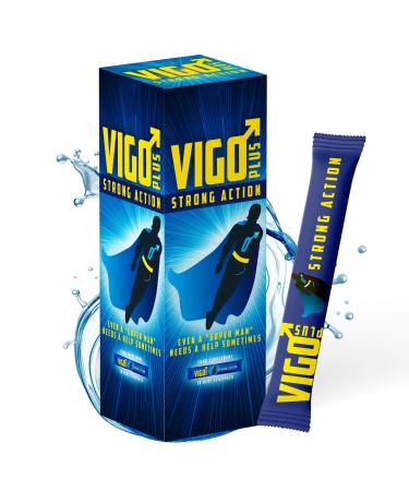 Vigoplus pack with 10 blue sticks |Dietary supplements for men to maximize strength and endurance |12 active ingredients with maca arginine and taurin |Maximum absorption