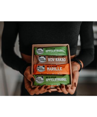 Green Panda Vegan Apricot Energy Bars | 100% Organic & Sugar-Free Sweets | Only 5 Ingredients | Healthy Snack | 12x30g Fructure Bars - Buy Online on GoSupps.com