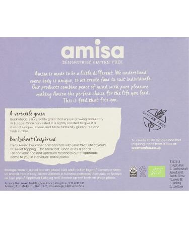 Amisa Organic Gluten Free Buckwheat Crispbread 120g - Low Carb & Healthy Snacks - Gluten Free Yeast Free & GMO Free - Vegan (Pack of 5) - Buy Online on GoSupps.com