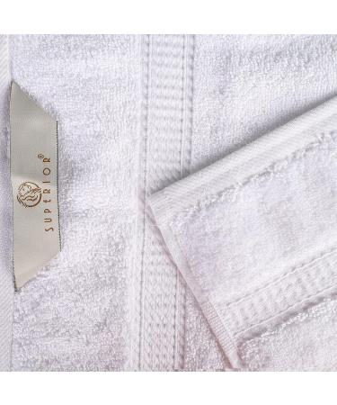 Superior Solid Egyptian Cotton Bath Towel Set - 30 x 55 - White - 2-Piece Set - Buy Online on GoSupps.com