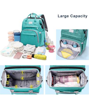 Buy SndMor Mint Green Diaper Backpack - Multifunctional Wrap Bag with Bed Function Stroller Hook & Large Capacity for Moms & Dads - Buy Online on GoSupps.com