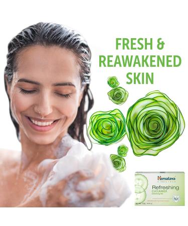 Himalaya Refreshing Cucumber Cleansing Bar 4.41 oz (Pack of 6) - Face and Body Soap for Soft Skin - Buy Online on GoSupps.com