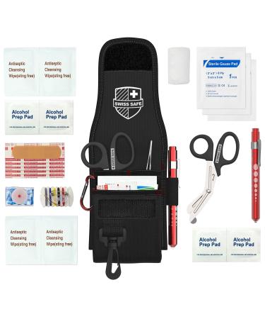 Swiss Safe Medical EMT Survival First Aid Kit  Fully Stocked with Essential Emergency Supplies  6 Shears  22 Piece 20 Piece Set
