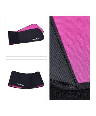 Relaxdays Women's Neoprene Abdominal Girdle Belt Hula Hoop - 90cm Fitness Belt with Velcro Black/Pink - Enhance Your Workout - Buy Online on GoSupps.com