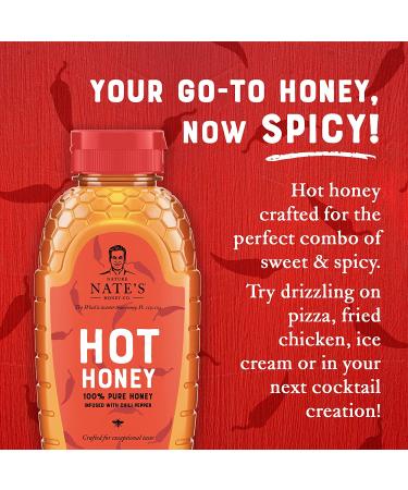 Nature Nate's Hot Honey - 16 fl oz, 100% Pure Honey Infused with Habanero Chili Pepper - Buy Online on GoSupps.com