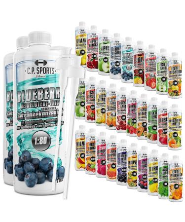 C.P.Sports beverage syrup for mineral drink i syrup sugar-free for vital drink blueberry with vitamins i beverage concentrate for mixing with water for sports drink I 2 liter + 2 pump donor Blueberry 1 L (2 Pack)