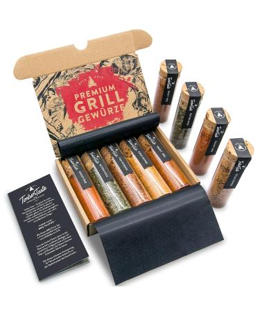 Timber Taste Grill Spices Gift Set for Men - 5 Exquisite BBQ Spices & Recipes | Perfect Father's Day Gift Idea - Buy Online on GoSupps.com
