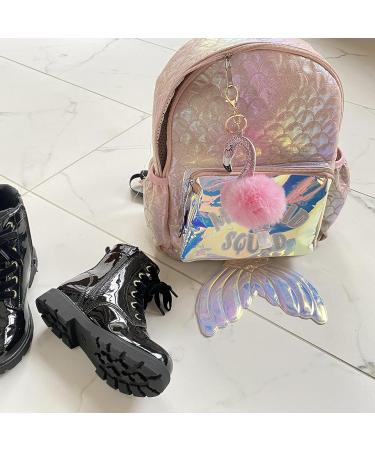 Glitter Flamingo Pompom Keychain Hand Sanitizer Holder - Keep Clean in Style! - Buy Online on GoSupps.com