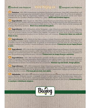  Biojoy Biojoy Organic St. John's wort herbal tea (250g) dried and cut (Hypericum perforatum) - Buy Online on GoSupps.com