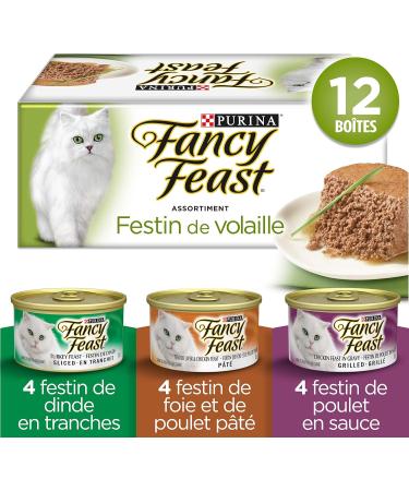 Fancy Feast Wet Cat Food: Poultry Pleaser and Shrimp Trio Variety Packs (85g Cans) - Buy Online on GoSupps.com