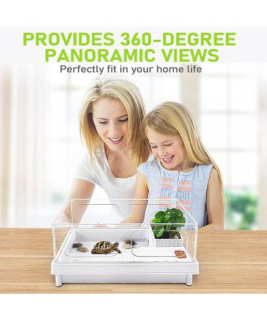 Orlushy Turtle Tank: Anti-Escaping Reptile Terrarium with Drainage Outlet | Ideal for Turtles, Crayfish, Crab, and Lizard | Multi-Functional Design - Buy Online on GoSupps.com