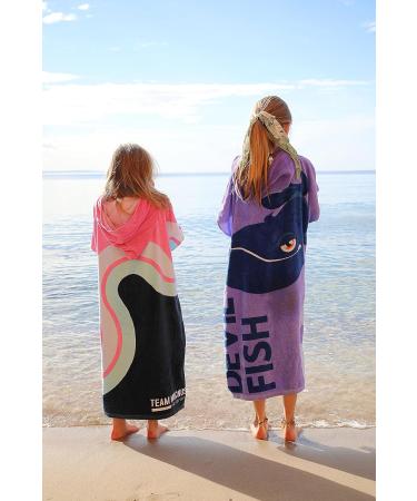 Team Magnus Kids Poncho Towel - Pink Bathrobe for Kids (4'-5'6) - One Size - Buy Online on GoSupps.com