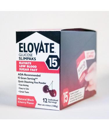 Elovate15 Glucose Powder Slimpaks 15.5g - New Dispenser 12 Pack - Fast Dissolve All Natural for Hypoglycemia Recovery - Substitute for Gels/Tablets - 1 Million+ Rescues - Buy Online on GoSupps.com